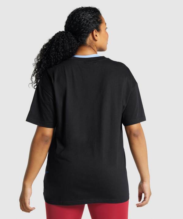 Damske Tricka Gymshark Training Oversized Čierne | XB6472803